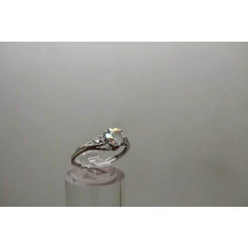 Signed 14k W.G. Heart Cut Treated WHITE TOPAZ & CZ ring size 6.75