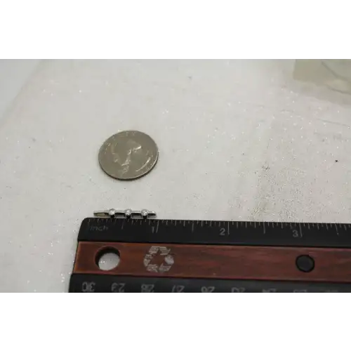 Signed 14k White Gold .21ctw DIAMOND 3 STONE BAR DESIGN pendant