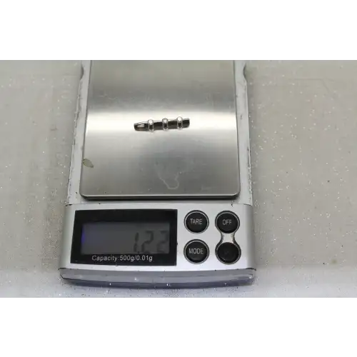 Signed 14k White Gold .21ctw DIAMOND 3 STONE BAR DESIGN pendant