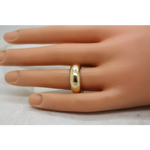 Signed 14k Yellow Gold DOMED BAND RING size 6.5  4.6g