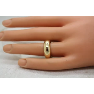 Signed 14k Yellow Gold DOMED BAND RING size 6.5  4.6g