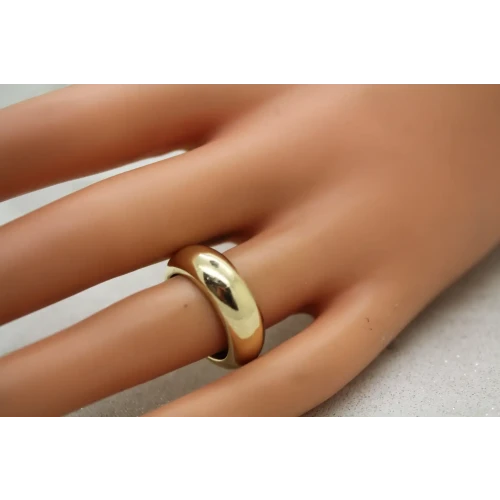 Signed 14k Yellow Gold DOMED BAND RING size 6.5  4.6g