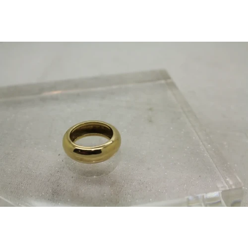 Signed 14k Yellow Gold DOMED BAND RING size 6.5  4.6g