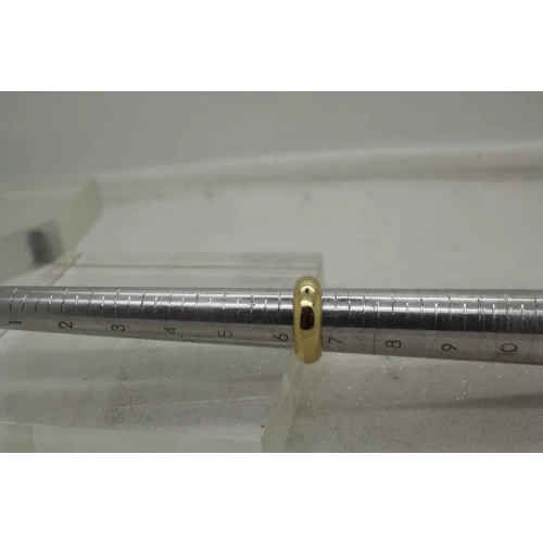 Signed 14k Yellow Gold DOMED BAND RING size 6.5  4.6g