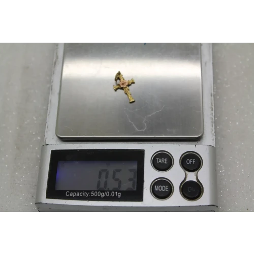 Signed 14k Yellow & Rose Gold FLORAL CROSS DESIGN pendant
