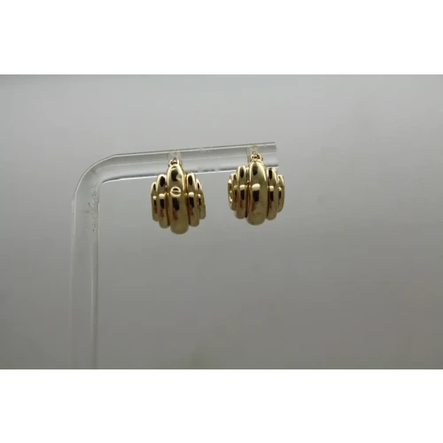 Signed 14k Y.G. SHRIMP DESING HUGGIE STYLE earrings
