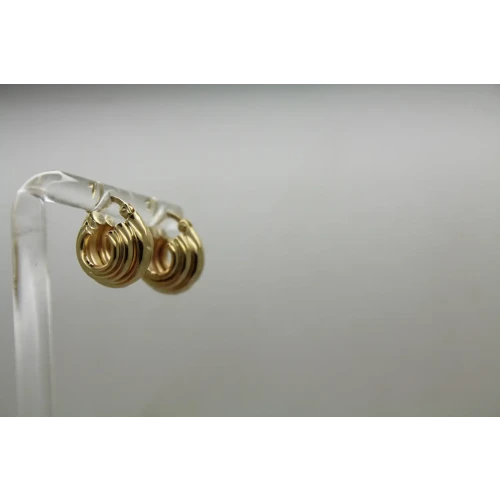 Signed 14k Y.G. SHRIMP DESING HUGGIE STYLE earrings