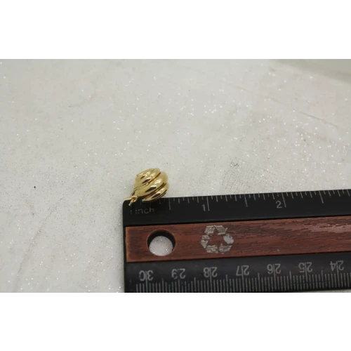 Signed 14k Y.G. SHRIMP DESING HUGGIE STYLE earrings