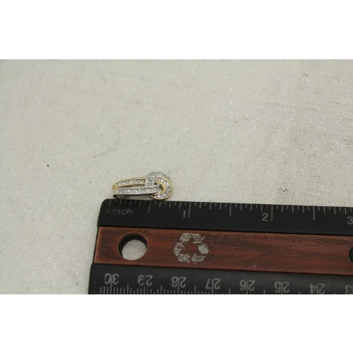 Signed 14k Y.G. & W.G. .24ctw DIAMOND KNOT DESIGN pendant