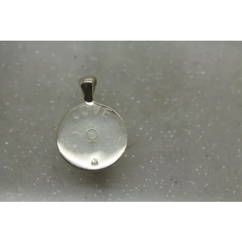 Signed .925 S.S. CHINESE LOVE SYMBOL SOLID ROUND pendant