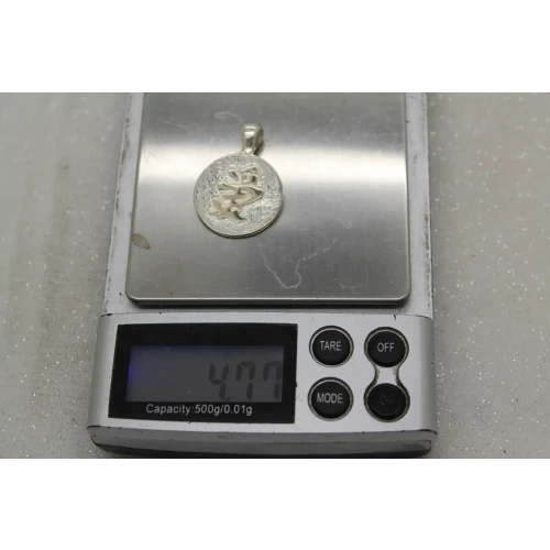 Signed .925 S.S. CHINESE LOVE SYMBOL SOLID ROUND pendant