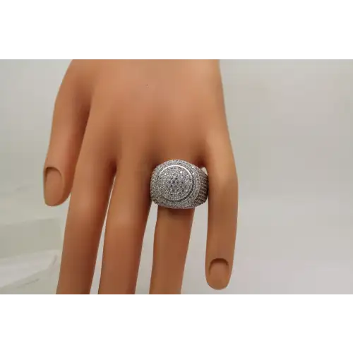 Signed .925 S.S. CHUNKY PAVE CRYSTAL MEN'S ring size 12 (2)