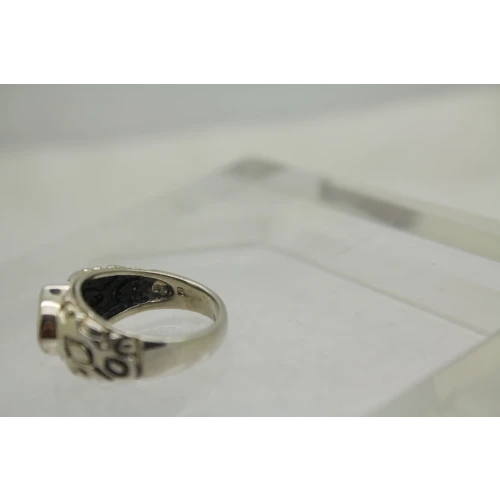 Signed .925 S.S. CITRINE MODERNIST DESIGN ring size 7 #