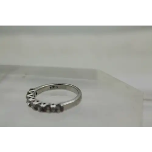 Signed .925 S.S. CZ ANNIVERSARY BAND ring size 8 #