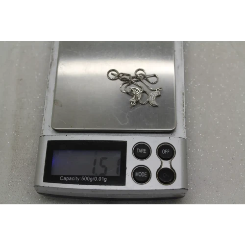 Signed .925 S.S. CZ CRESCENT MOON THREADER earrings