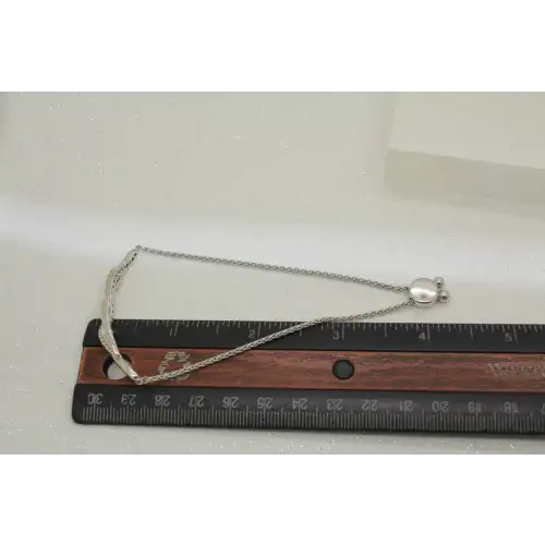 Signed .925 S.S. CZ INFINITY BOLO bracelet 8 1/2