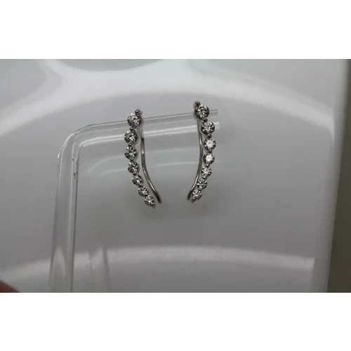 Signed .925 S.S. CZ JOURNEY EAR CLIMBER CRAWLER CUFF earrings