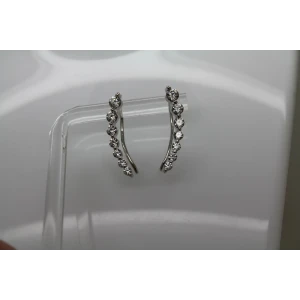 Signed .925 S.S. CZ JOURNEY EAR CLIMBER CRAWLER CUFF earrings