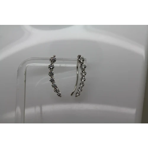 Signed .925 S.S. CZ JOURNEY EAR CLIMBER CRAWLER CUFF earrings (2)