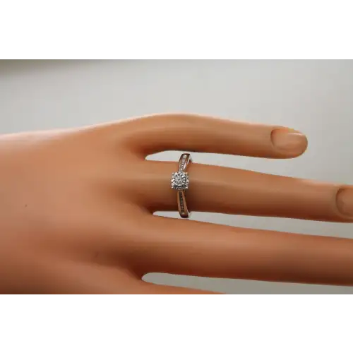 Signed .925 S.S. DIAMOND HALO PROMISE ENGAGEMENT ring size 6.75