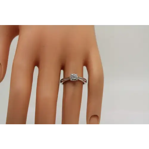 Signed .925 S.S. DIAMOND HALO PROMISE ENGAGEMENT ring size 6.75 (2)