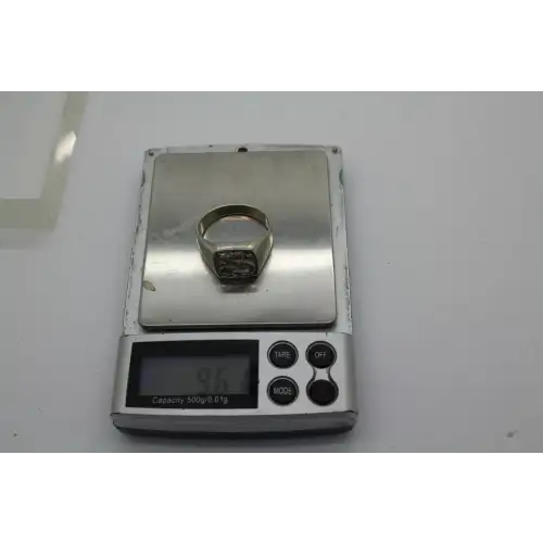 Signed .925 S.S. EMOSSED DRAGON SYMBOL ring size 13.75 #