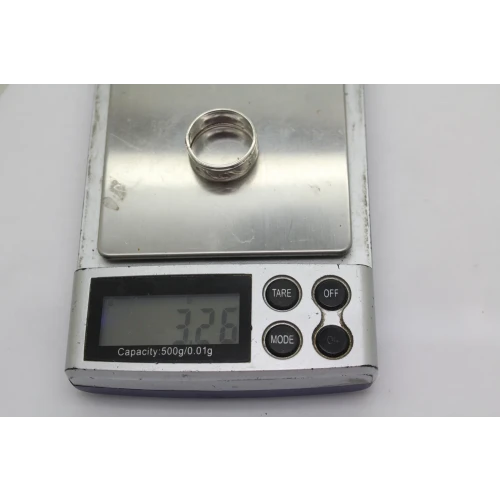 Signed .925 S.S. ETCHED HEART SWIRL DESIGN Band 5.75