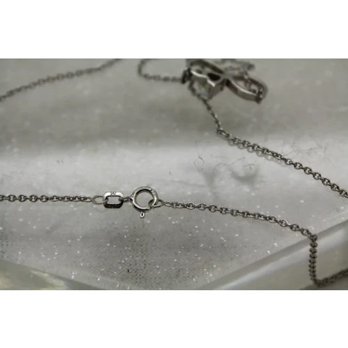 Signed .925 S.S. HEART OPAL INFINITY PENDANT necklace 17