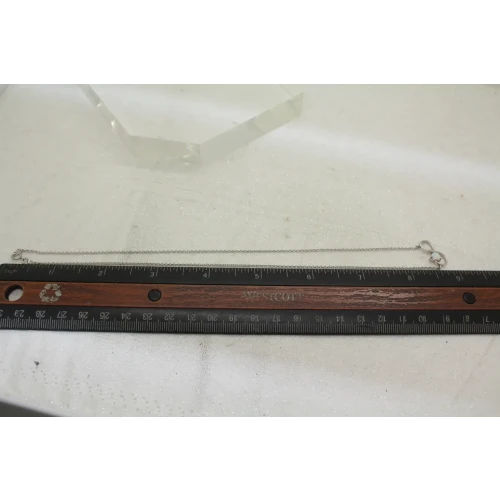 Signed .925 S.S. HEART OPAL INFINITY PENDANT necklace 17