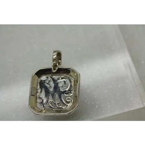 Signed .925 S.S. MARCASITE FILIGREE LETTER M INITIAL SLIDE pendant