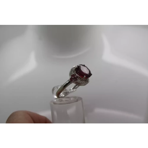 Signed .925 S.S. Round Cut RUYB HALO STYLE ring size 7