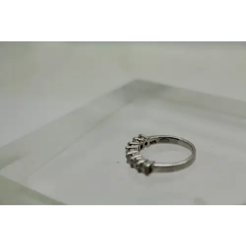 Signed .925 S.S. Round Cut WHITE STONE ANNIVERSARY BAND size 5 #