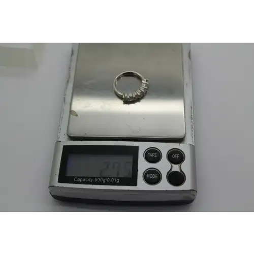 Signed .925 S.S. Round Cut WHITE STONE ANNIVERSARY BAND size 5 #