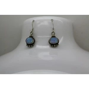 Signed .925 S.S. SOUTHWESTERN DESIGN OPAL DANGLE earrings