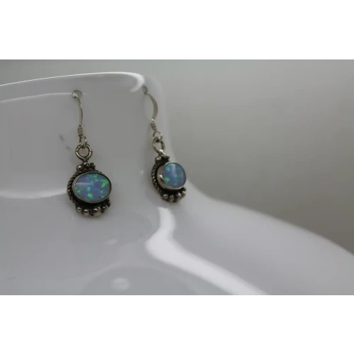 Signed .925 S.S. SOUTHWESTERN DESIGN OPAL DANGLE earrings