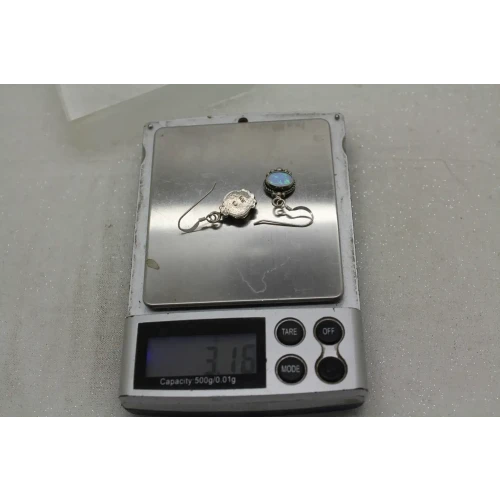 Signed .925 S.S. SOUTHWESTERN DESIGN OPAL DANGLE earrings