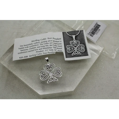 Signed .925 Sterling Silver CELTIC TREE pendant