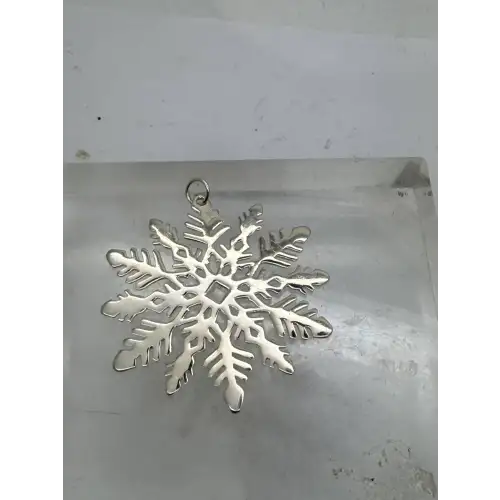 Signed A .925 S.S. Large FANCY SNOWFLAKE pendant