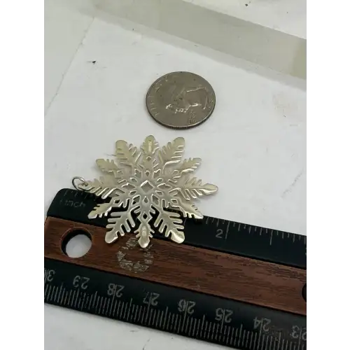 Signed A .925 S.S. Large FANCY SNOWFLAKE pendant