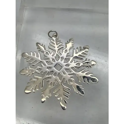 Signed A .925 S.S. Large FANCY SNOWFLAKE pendant