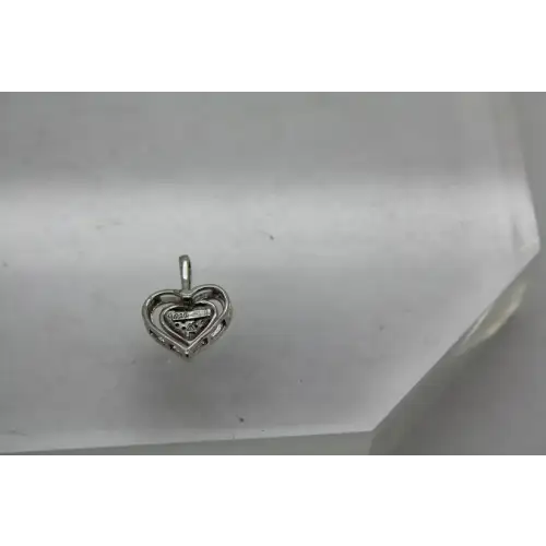 Signed A .925 S.S. STUDDED DIAMOND ACCENT HEART pendant