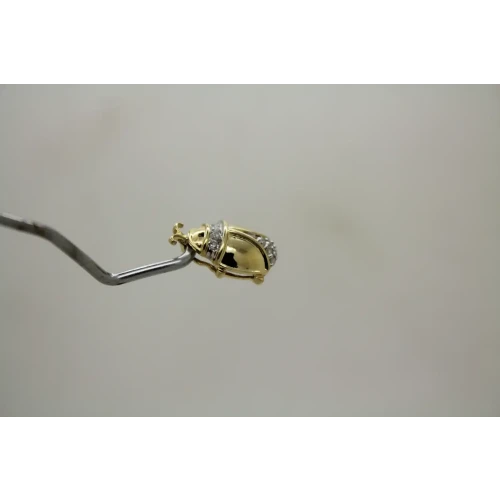 Signed ADL 10k Y.G. DIAMOND LADYBUG pendant