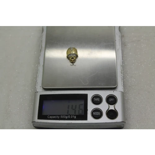 Signed ADL 10k Y.G. DIAMOND LADYBUG pendant