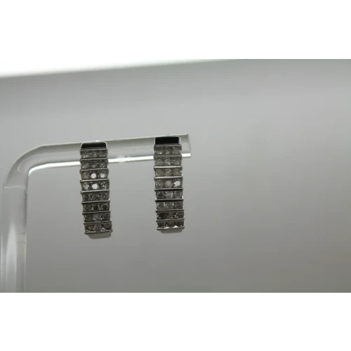 Signed ADL .925 S.S. .48ctw DIAMOND CHUNKY HOOP earrings