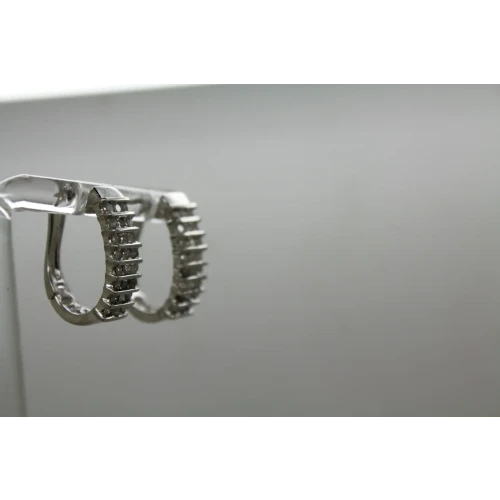 Signed ADL .925 S.S. .48ctw DIAMOND CHUNKY HOOP earrings