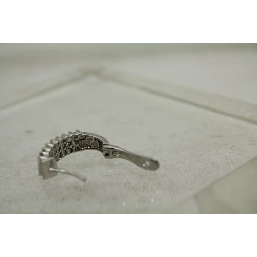 Signed ADL .925 S.S. .48ctw DIAMOND CHUNKY HOOP earrings