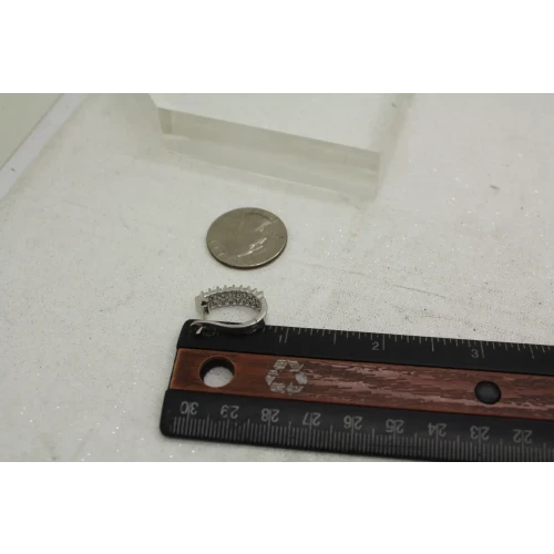 Signed ADL .925 S.S. .48ctw DIAMOND CHUNKY HOOP earrings