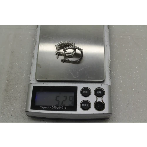 Signed ADL .925 S.S. .48ctw DIAMOND CHUNKY HOOP earrings