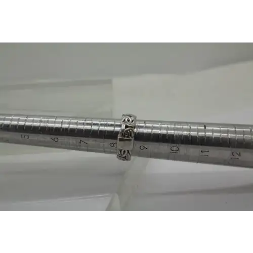 Signed AK .925 S.S. 7mm BYZANTINE BAND size 8.5 #