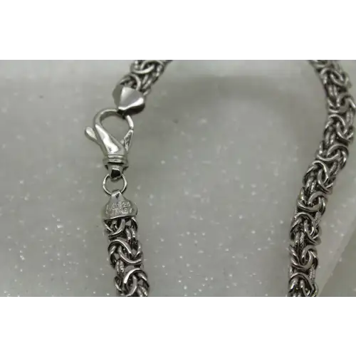 Signed AK TURKEY .925 S.S. FLATTENED BYZANTINE bracelet 8